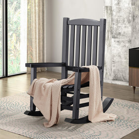 Hupmad wooden rocking chair outdoor oversized all weather finish resists fading