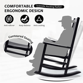Hupmad wooden rocking chair outdoor oversized with armrests for relaxed lounging