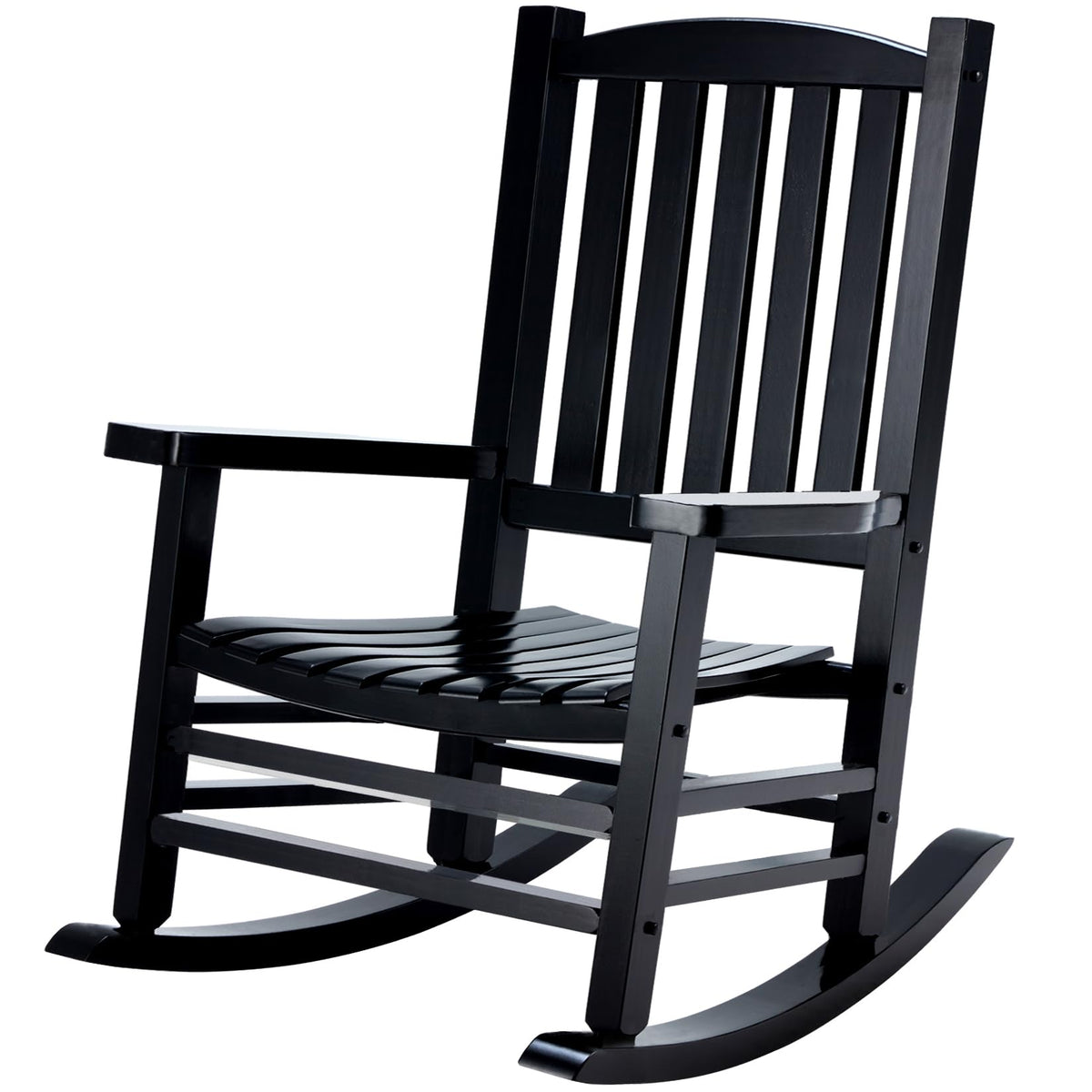 Hupmad wooden rocking chair outdoor oversized front view for spacious comfort