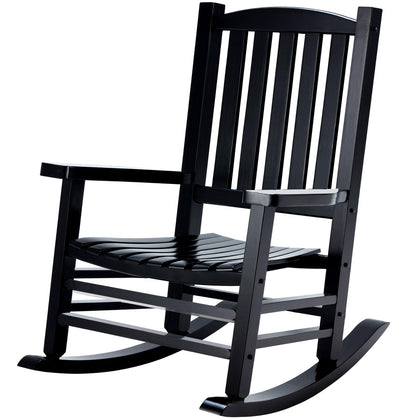 Hupmad wooden rocking chair outdoor oversized front view for spacious comfort