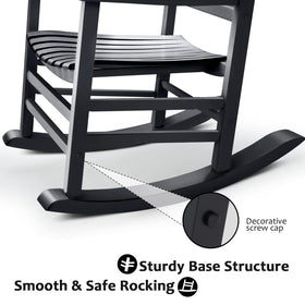Hupmad wooden rocking chair outdoor oversized high back supports posture