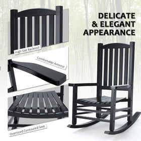 Hupmad wooden rocking chair outdoor oversized slatted seat promotes airflow