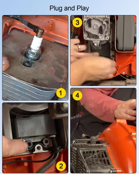 HUQUZN ignition coil kit installation, tool-free swap for quick maintenance.