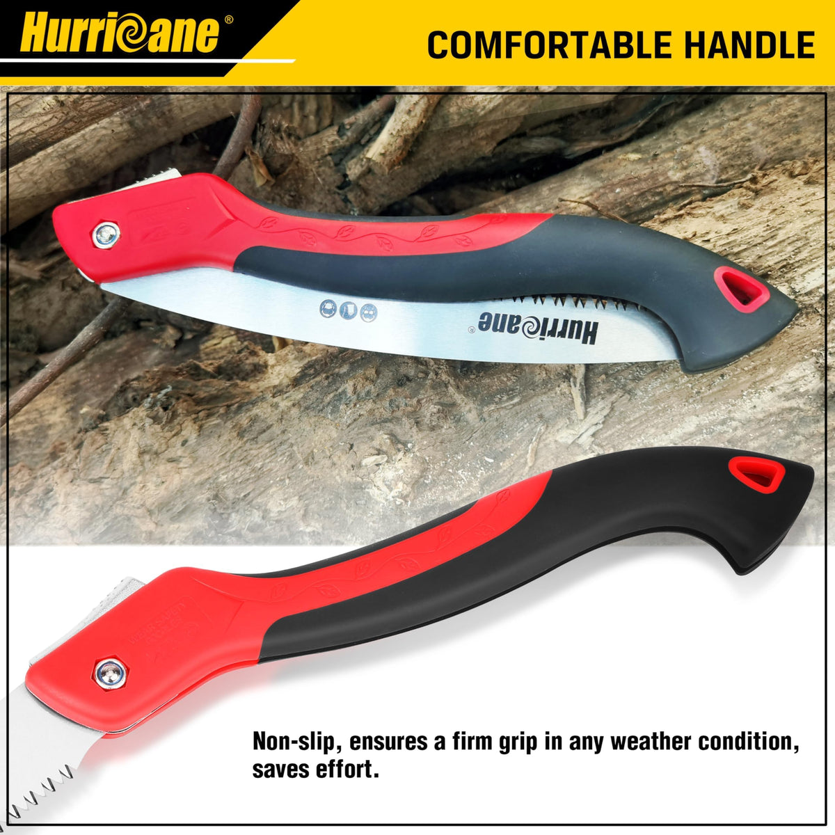 Hurricane 10in folding saw handles green wood, dry wood, bamboo and plastic with ease