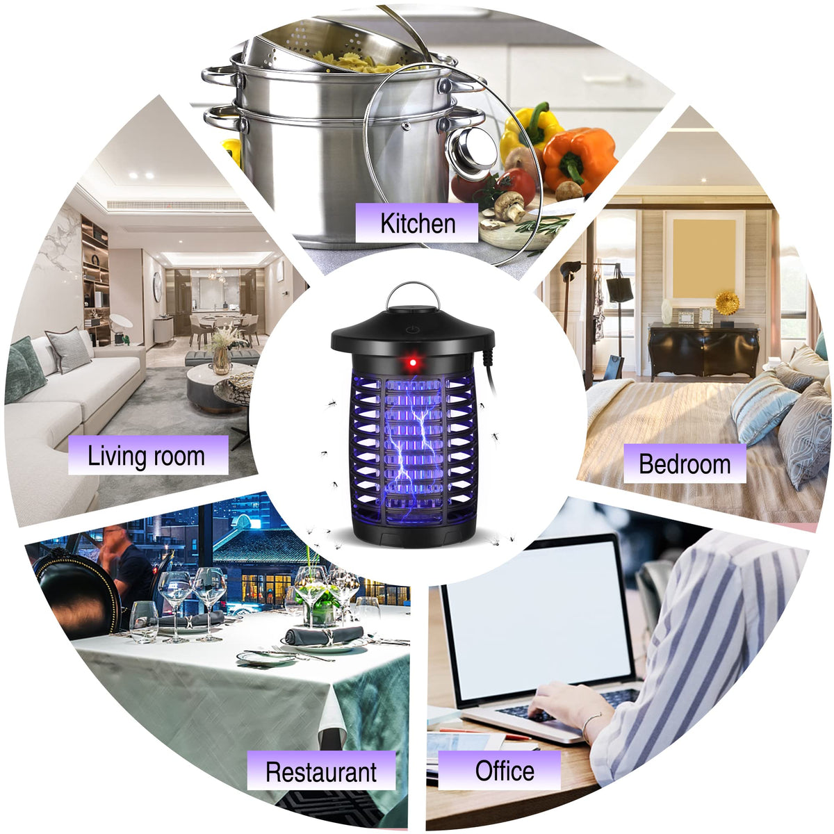 Husaco Smart Bug Zapper Outdoor removable tray for easy cleaning