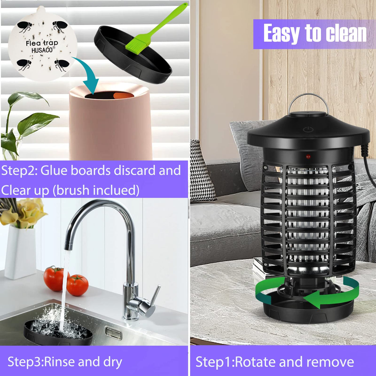 Husaco Smart Bug Zapper Outdoor weatherproof design for year-round use