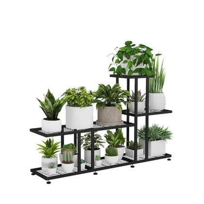 HusDream corner plant stand with 7-tier side view showing space-saving design