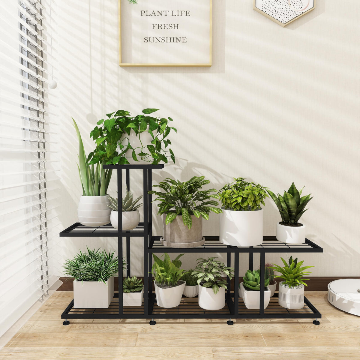 HusDream versatile stand fits various pot sizes for a lush vertical display