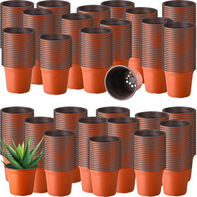 Hushee 4-inch plastic pot with drainage holes for seed starting.
