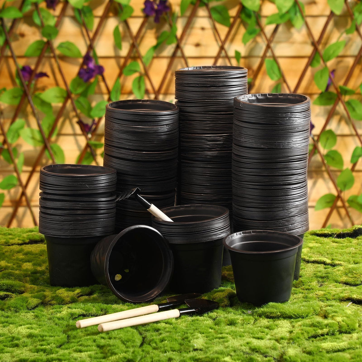 Hushee black nursery pots with drainage holes enabling healthy root airflow