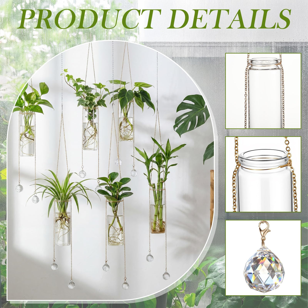Hushee compact propagation tubes with 3 cm mouth fit pothos and herbs