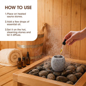 Hushee granite sauna diffuser cup withstands high temperatures for long lasting use.
