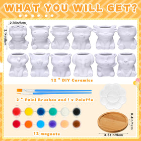 Hushee paintable animal planters ready for personalized art.