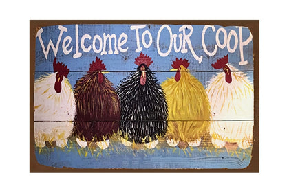 Husienzn funny chicken sign adds playful curb appeal to outdoor coops