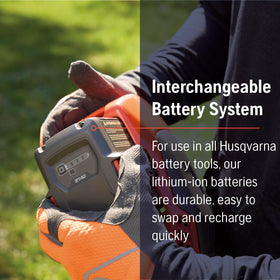 Husqvarna 110iL FLXi leaf blower attachment for quick cleanup