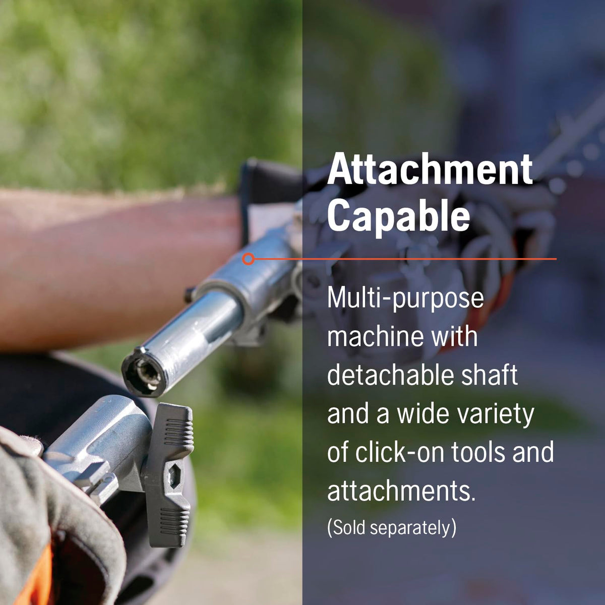 Husqvarna 122LK straight shaft enables reach under shrubs for clean edges.
