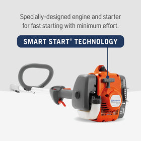 Husqvarna 122LK T25 head offers quick line loading for faster trimming.