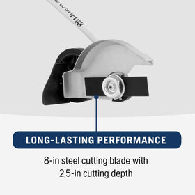 Husqvarna 122LKE curved shaft offering balanced use and less fatigue.