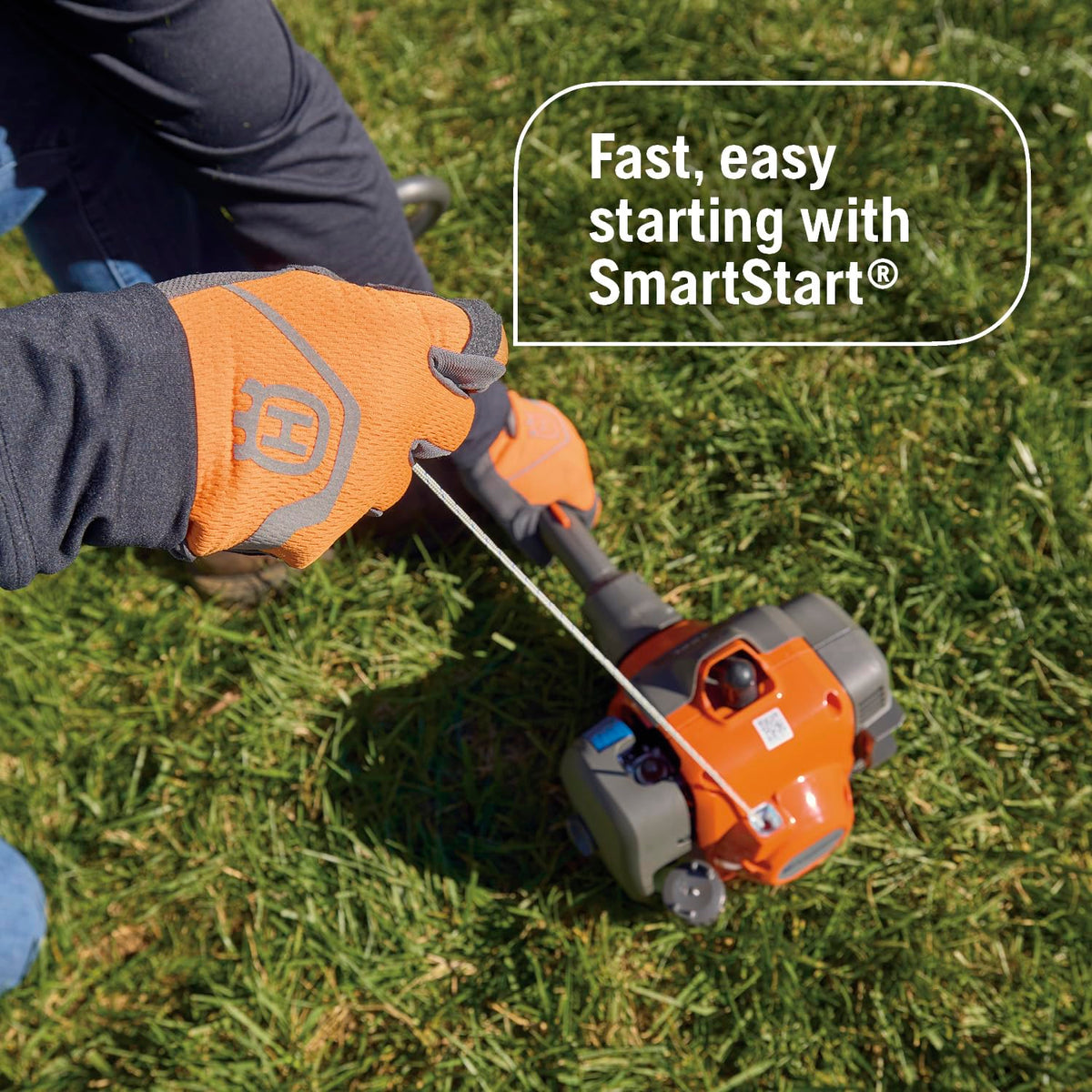 Husqvarna 122LKE gas engine provides reliable power for edging tasks.