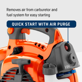 Husqvarna 125BVx mulching knives reduce debris volume