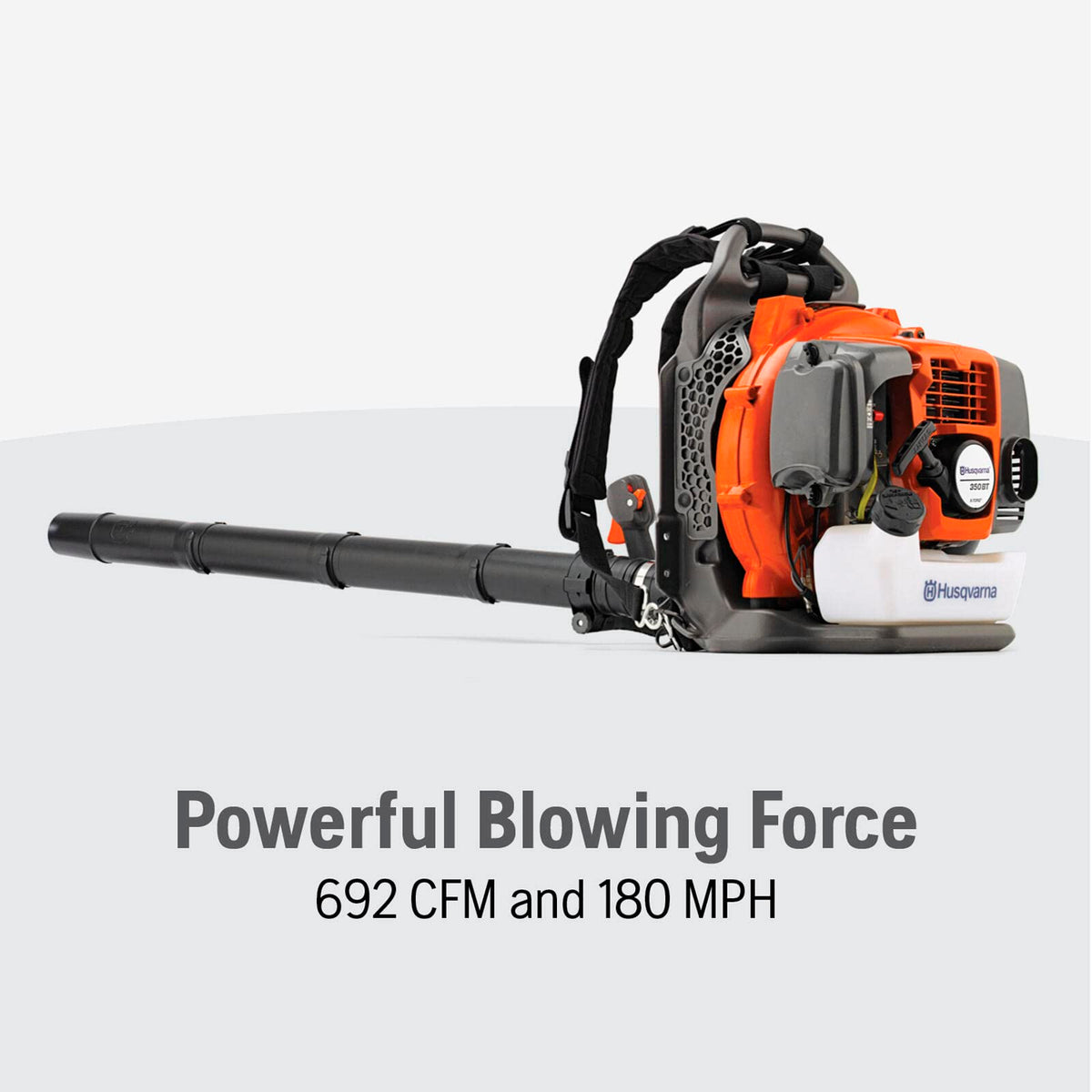 Husqvarna 350BT cruise control on tube for steady airflow during long jobs