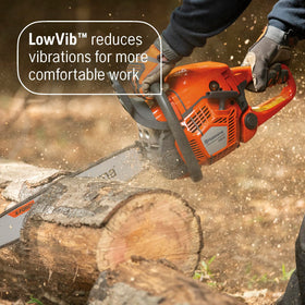 Husqvarna 445S inertia chain brake adds kickback protection during tough cuts