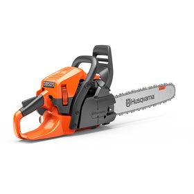 Husqvarna 450S Rancher 20-inch bar enables heavy-duty cutting.