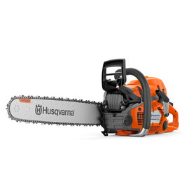 Husqvarna 555 chainsaw ready for heavy yard work, powerful cutting performance