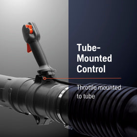 Husqvarna 580BTS nozzle in action for efficient debris clearance