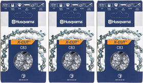 Husqvarna 585550084 X-CUT chain exterior view with pre-stretched tension for consistent performance.