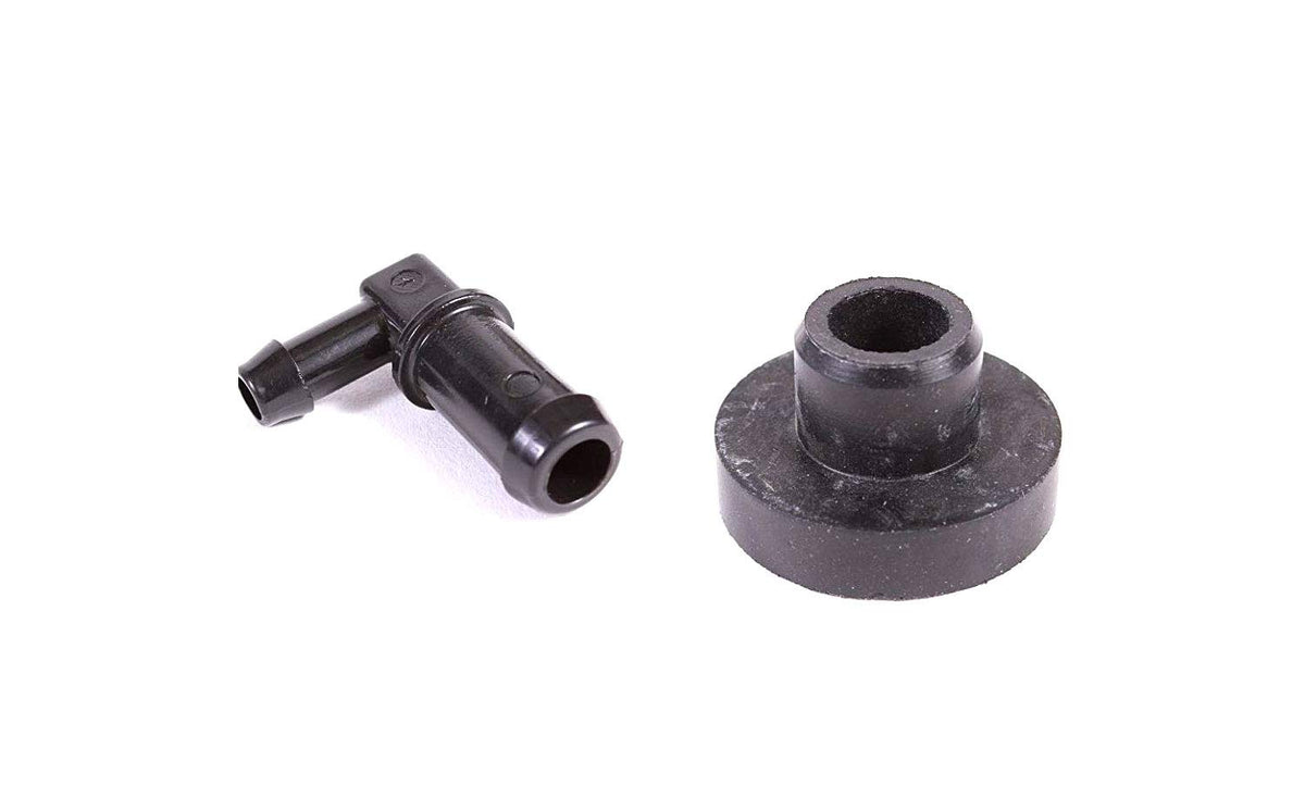 Husqvarna fuel tank stem close-up; OEM part for dependable fuel flow and easy install.
