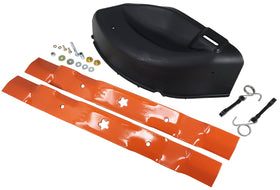 Husqvarna HU42 mulch kit blades mounted for precise mulching.