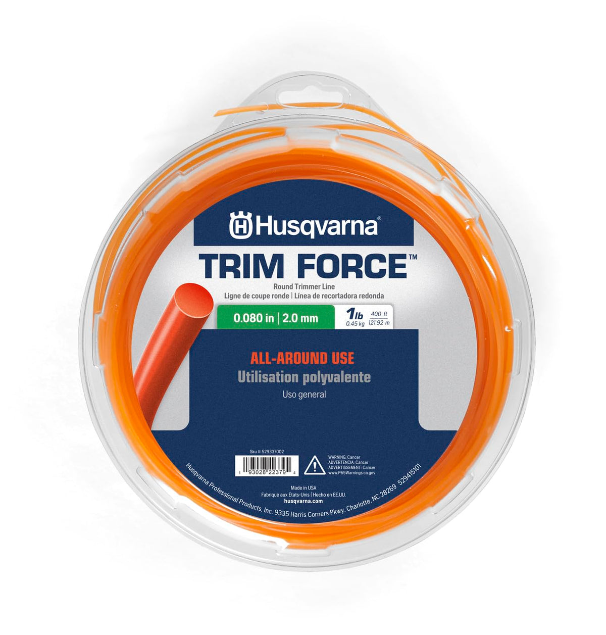 Husqvarna TrimForce 0.080 in spool for versatile trimming and edging