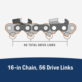 Husqvarna X-Cut S93G 16-Inch chain pre-stretched ships ready for longer use.
