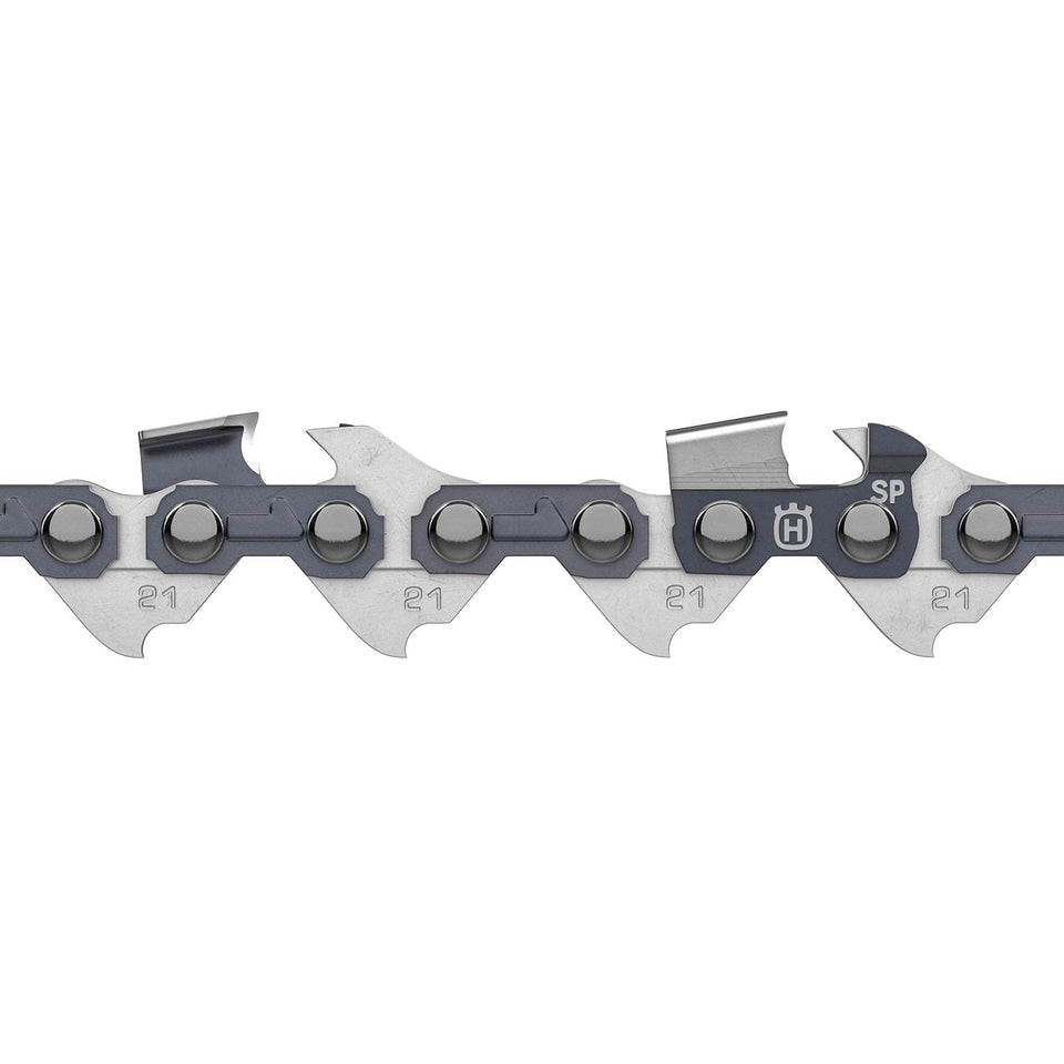 Husqvarna X-Cut SP21G 14-inch chain for precise cuts and reduced kickback.