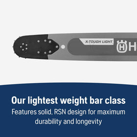 Husqvarna X-Tough Light RSN bar-coated surface resists scratches and corrosion.