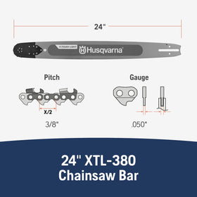 Husqvarna X-Tough Light RSN bar nose design reduces friction for smoother operation.