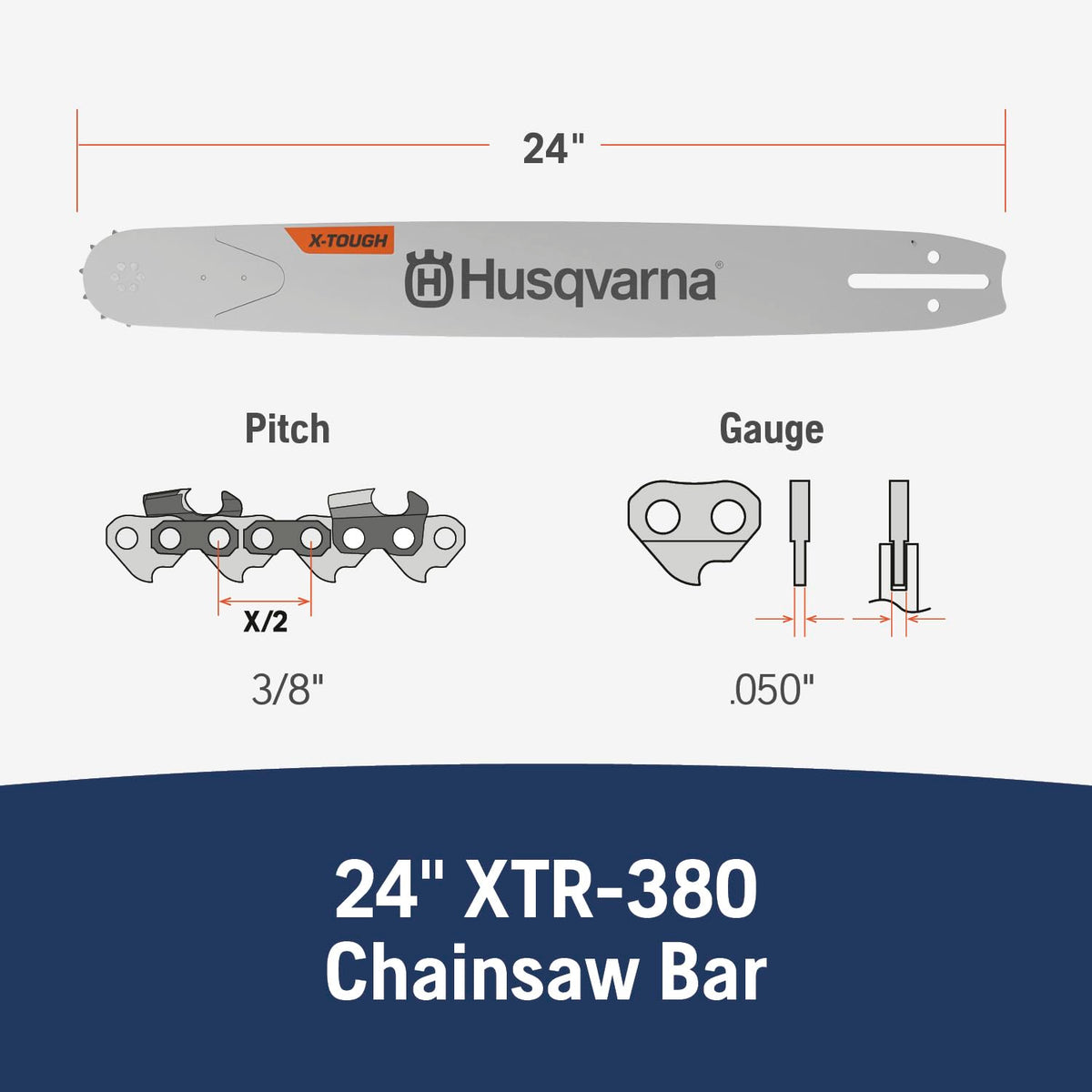 Husqvarna X-Tough RSN nose close-up showing replaceable sprocket nose efficiency
