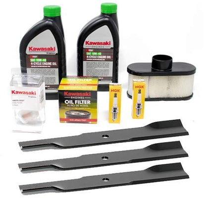 Hustler Excel Raptor SD tune-up kit box featuring Kawasaki FR engine parts for maintenance.