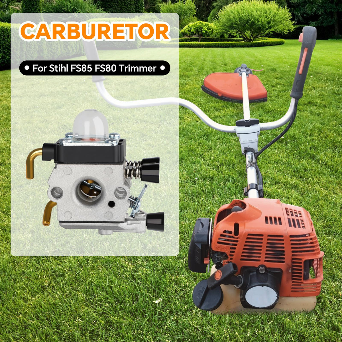 HUSWELL FS80 carburetor installation visual for quick maintenance.