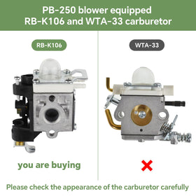 HUSWELL PB-250 carburetor kit side view, complete tune-up replacement