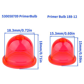 HUSWELL Echo SRM210 primer bulb close-up, supports smoother priming and reliable starts