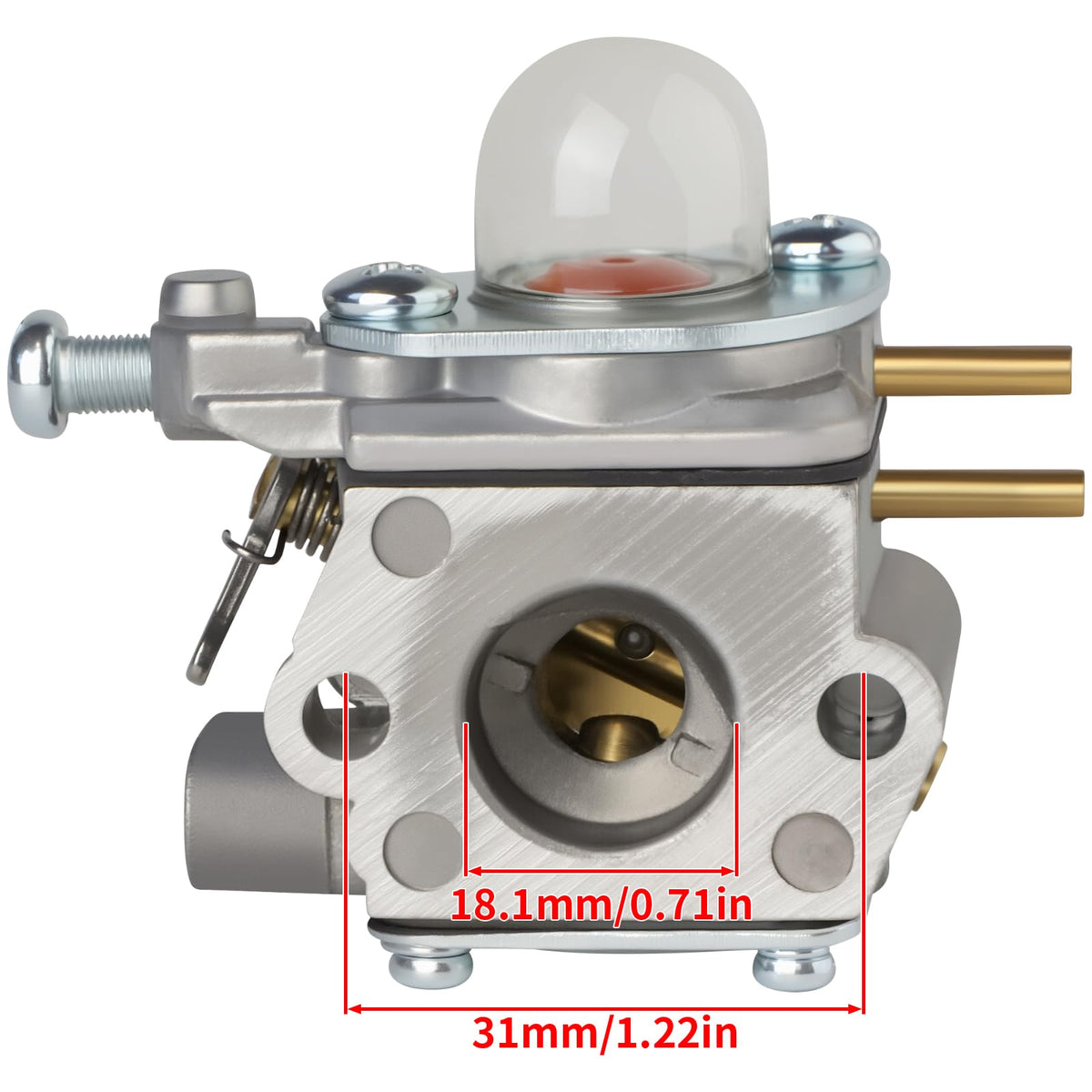 HUSWELL WS2200 carburetor detail jet illustrating precise metering.