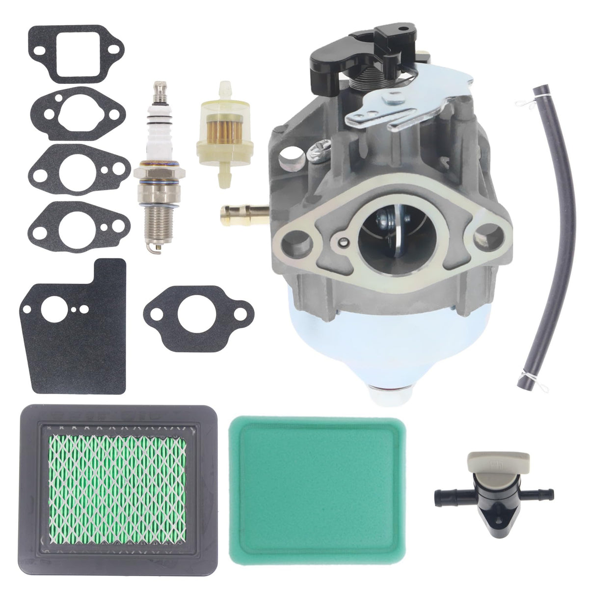 Hutdkte GCV170 carburetor kit package with insulator and filters for Honda engines.