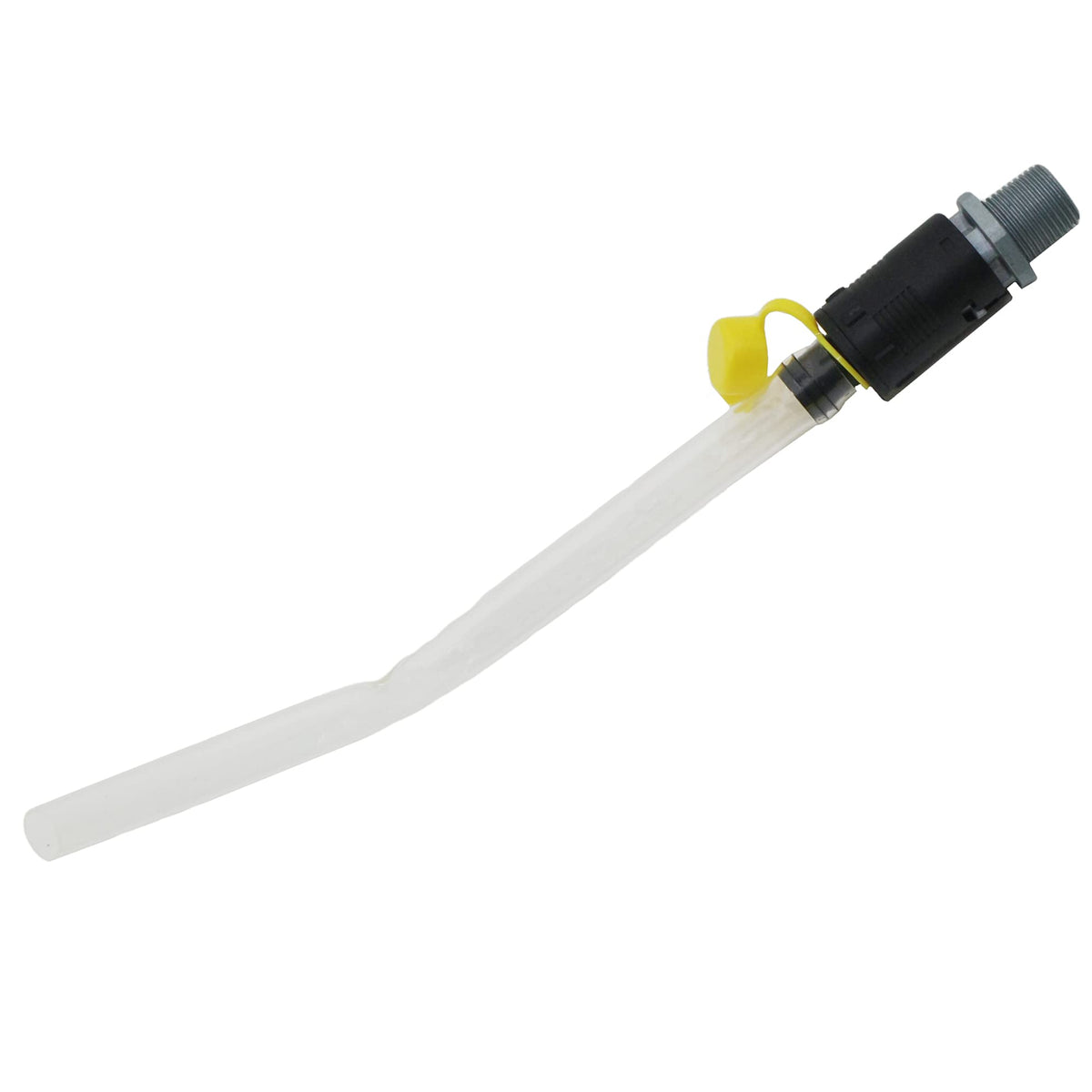 Hutdkte oil drain valve with tube for spill-free oil changes