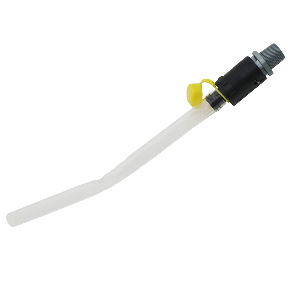 Hutdkte oil drain valve with tube for spill-free oil changes