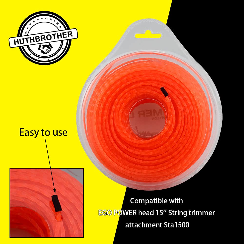 Huthbrother 160ft spool demonstrates long reach for extended trimming sessions.