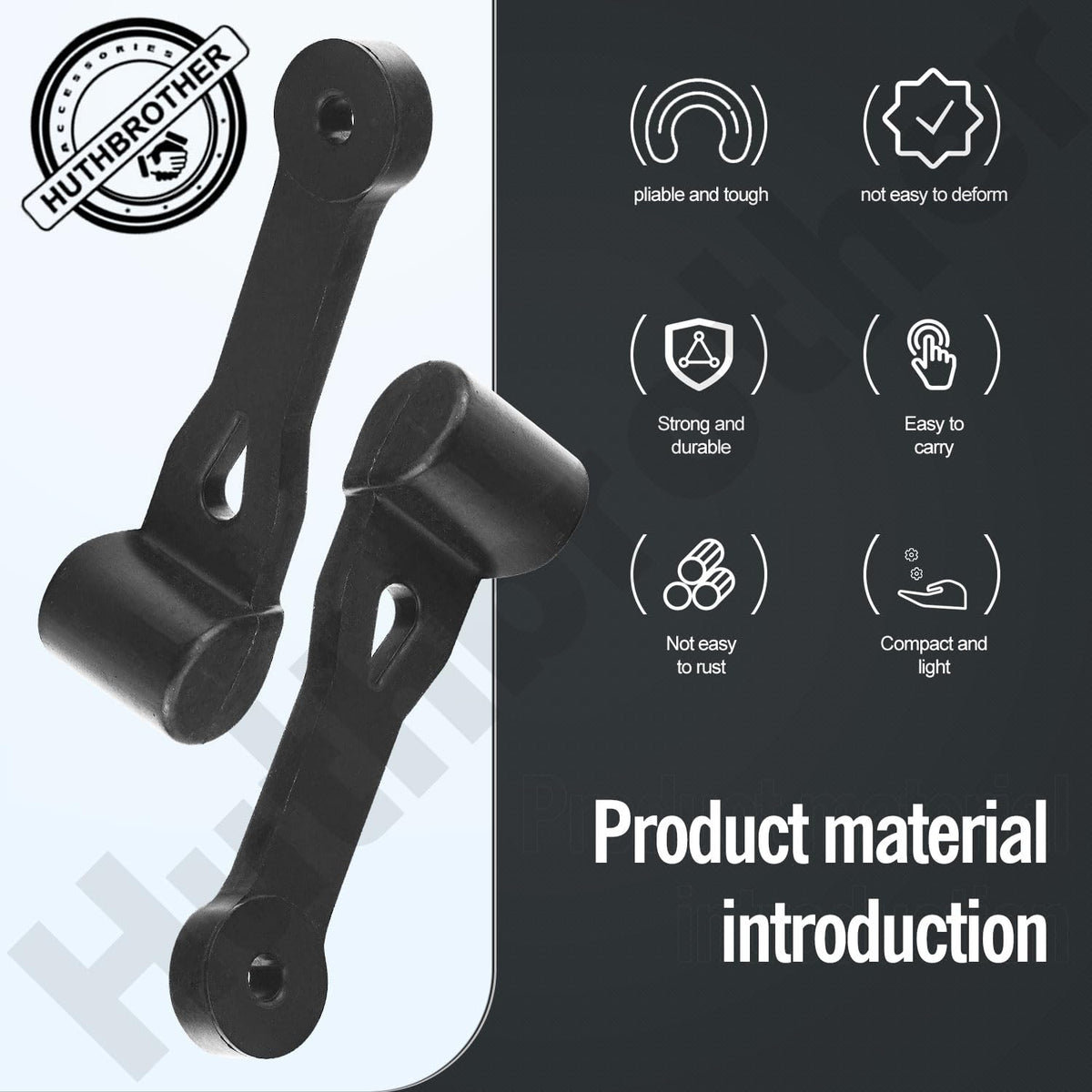 Huthbrother chute latch assembly closeup highlights sturdy hardware for reliable operation.