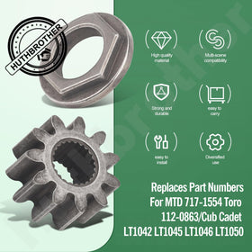Huthbrother Cub Cadet LT-series compatibility covers LT1042, LT1045, LT1046, LT1050.