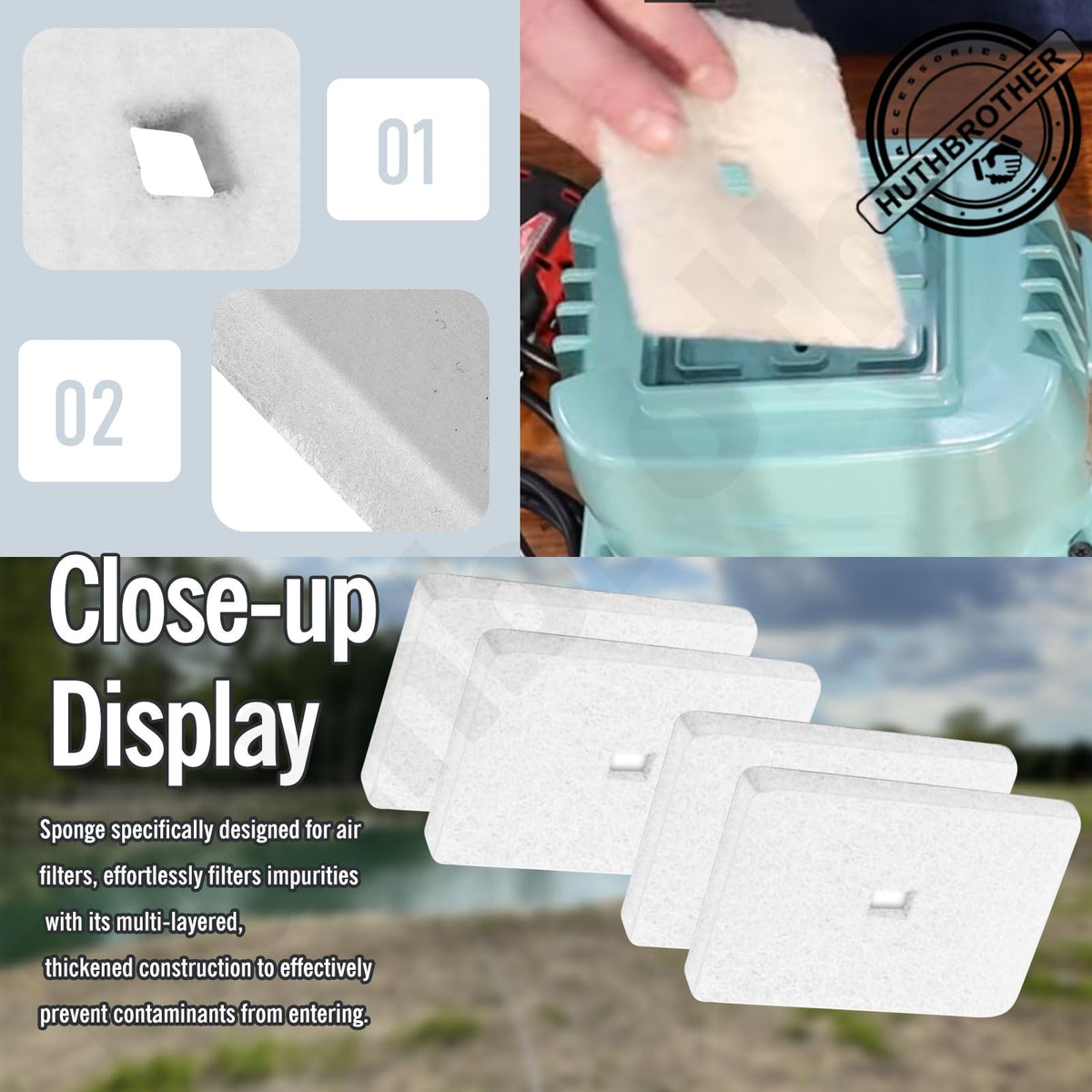 Huthbrother 8-pack Hiblow HP-60-0110 air filters deliver steady airflow and straightforward installation.